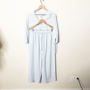 Piyama Marnie Sleep Set in Reverse‎ Dot Misty Blue Pajama  Womens Size XL